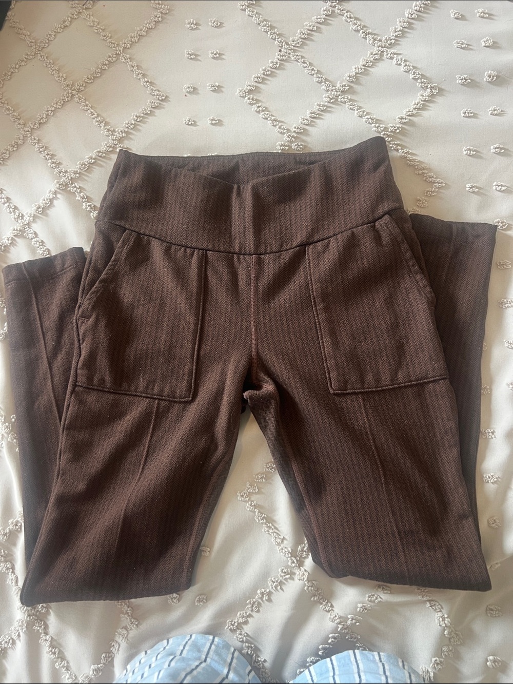 Womens Stretch Pocket Leggings - Brown